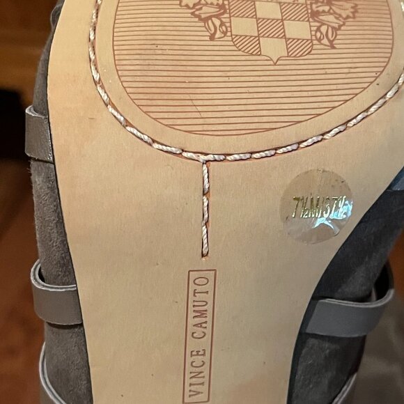 NEW Vince Camuto Tornado Gray Carsey Suede Caged Tall Back Zip Stiletto Boots - Picture 12 of 16